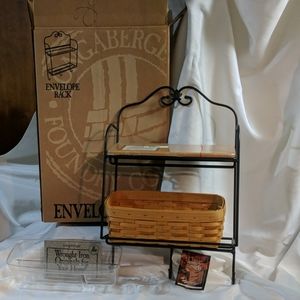 Longaberger 2001 Envelope Rack, Basket and shelf